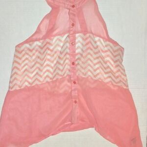 Pink Chevron Sleeveless Top
